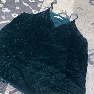 Never worn, green crushed velvet cami